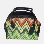 Grand Sac à Main en Cuir et Tissu – Multicolore