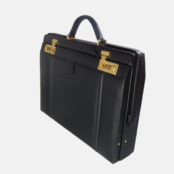 Mallette en Cuir Grainé – Noir