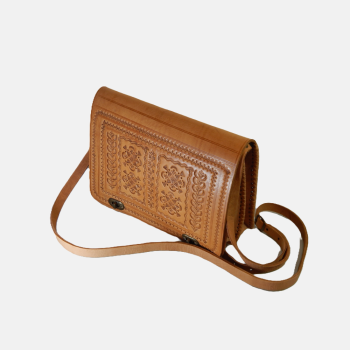 Sac à Bandoulière en Cuir Traditionnel - Camel