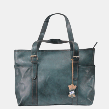 Sac Cabas en Cuir Vert